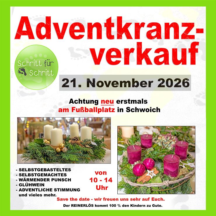 Adventkranzverkauf für Schritt für Schritt