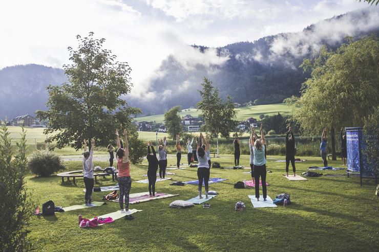 Greet the morning with yoga by the lake